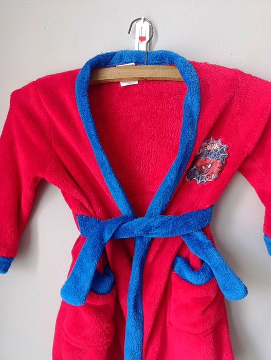 Szlafrok dziecięcy, chłopięcy, dziewczęcy, unisex, czerwony, Spiderman