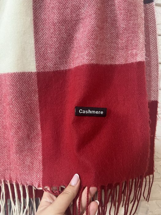 Жіночий кашеміровий шарф в клітинку 73см на 170 см