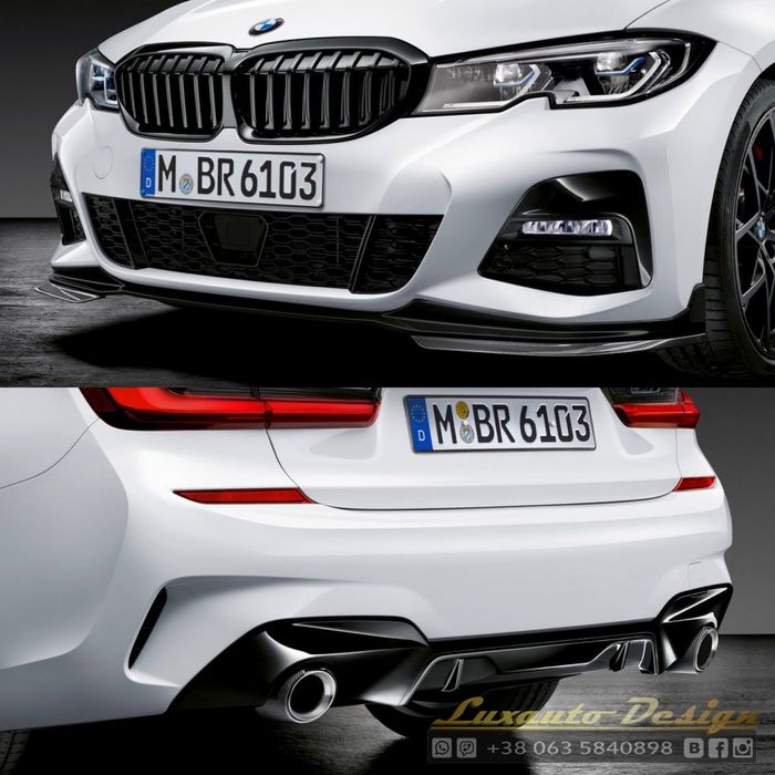 Комплект обвеса М пакет для BMW G20  бампер m pakiet губа спойлер