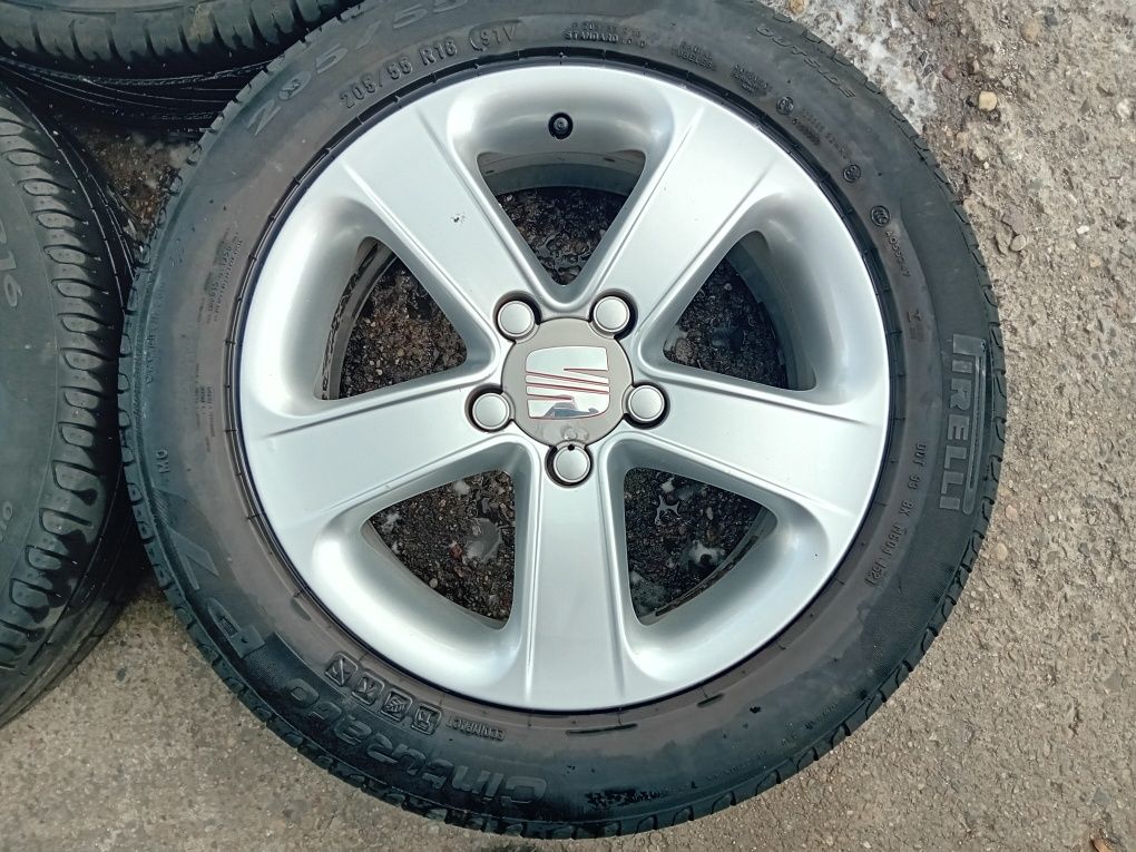 Alu 16" 5x112 oryg Seat Vw Audi nowe opony lato
