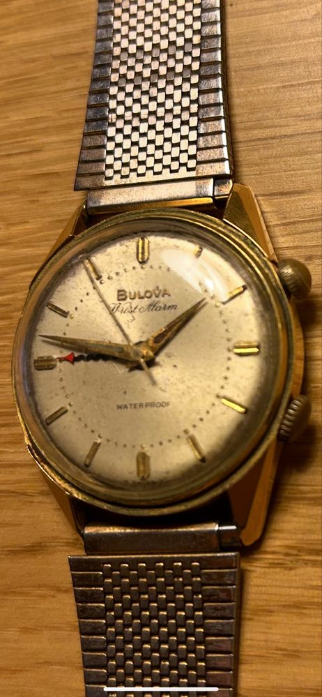 Bulova Wirst Alarm z USA 60’s zegarek z budzikiem retro mechanizm igła