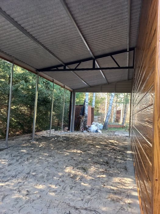 Garaż blaszany blaszak nowoczesny styl