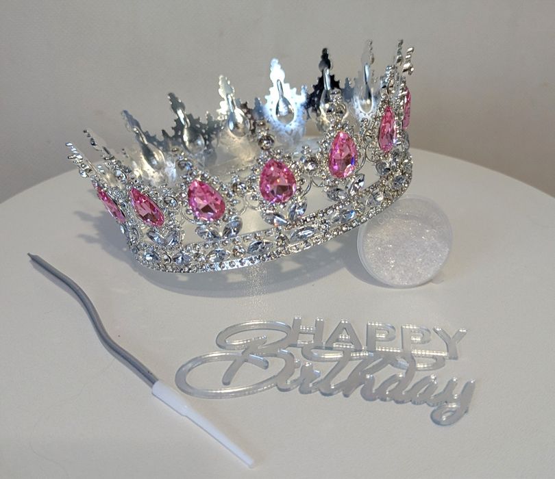 Корона на торт блискітки набір топери свічки