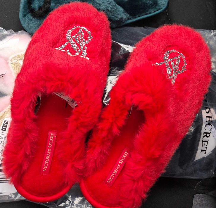 Victoria's secret тапочки капці оригінал 36 37 38 пухнасті плюш