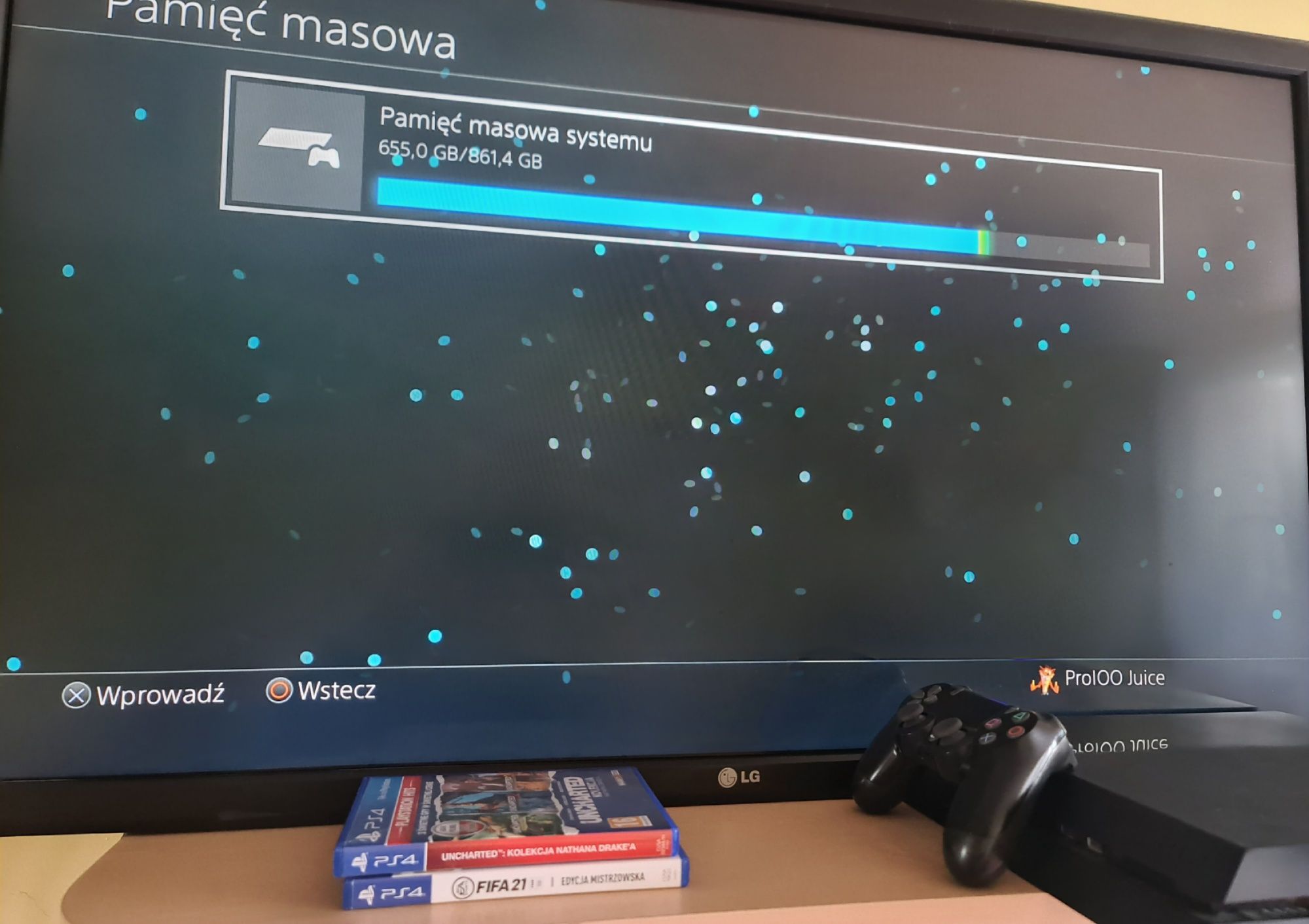 Ps4 1tb pad i okablowanie + fifa21 i uncharted