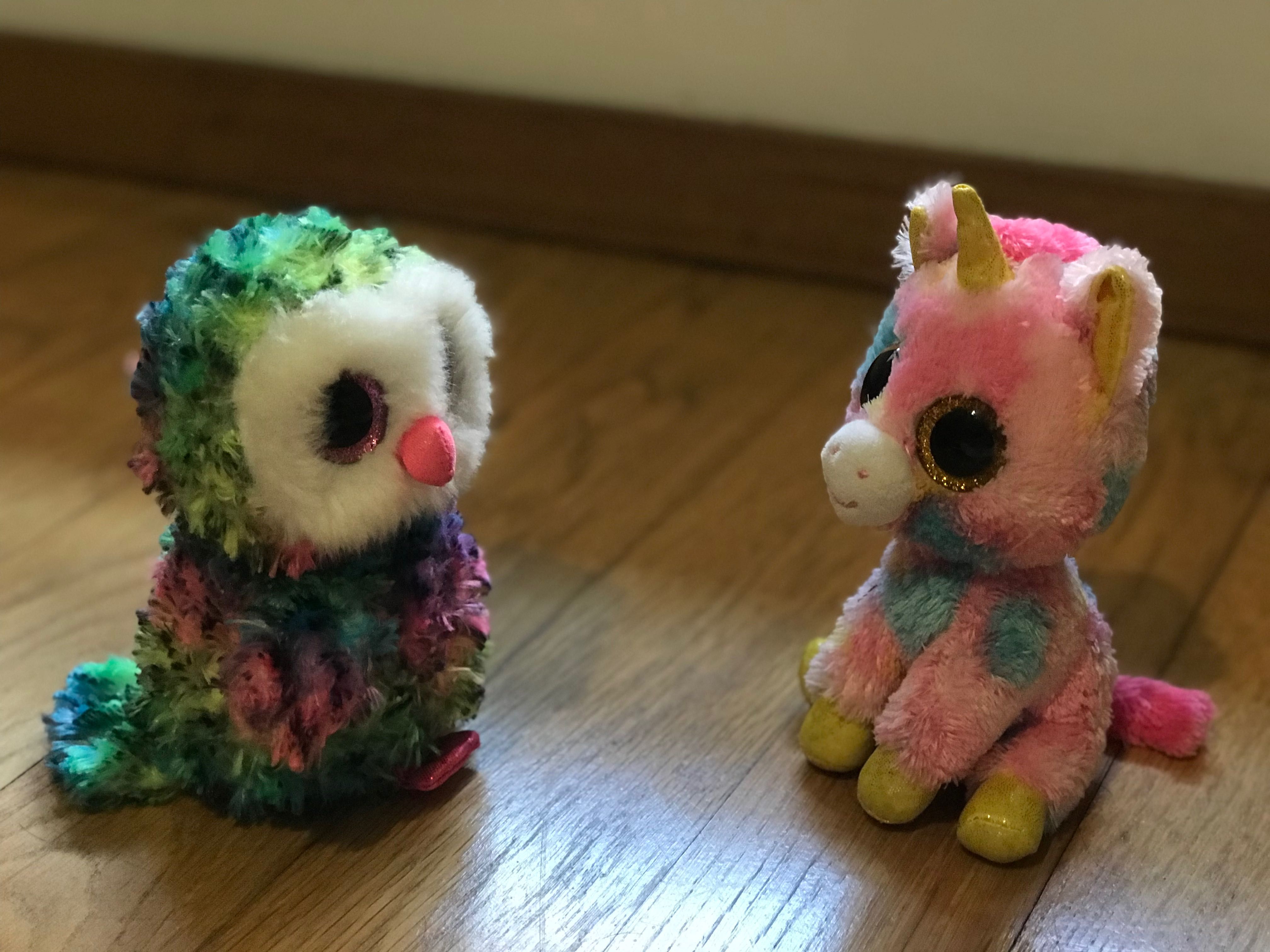 Oportunidade única: Lindos peluches TY Beanie Boos Corujinha Unicórnio