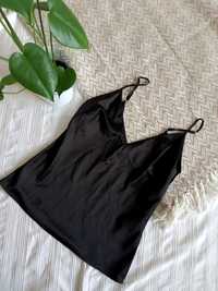 Czarna bluzka na ramiączkach Zara rozmiar s 36 ala satynowa
