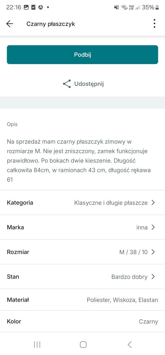 Czarny placyk r.38