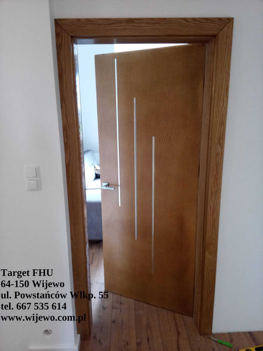 DRZWI WEWNĘTRZNE Drewniane JESIONOWE Montaż Transport Producent