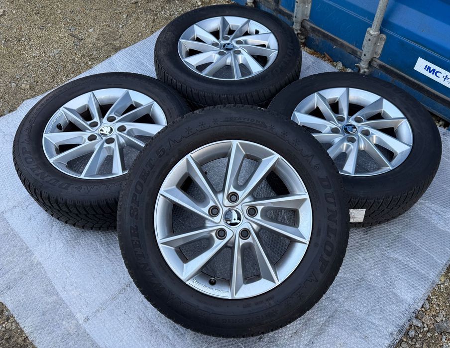 Koła Aluminiowe Skoda Audi 5x112 ET43 ZIMA 215/60R16 idealne 8,78 mm!