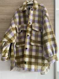 Katana koszula w kratę kurtka płaszczyk oversize Zara 36 S