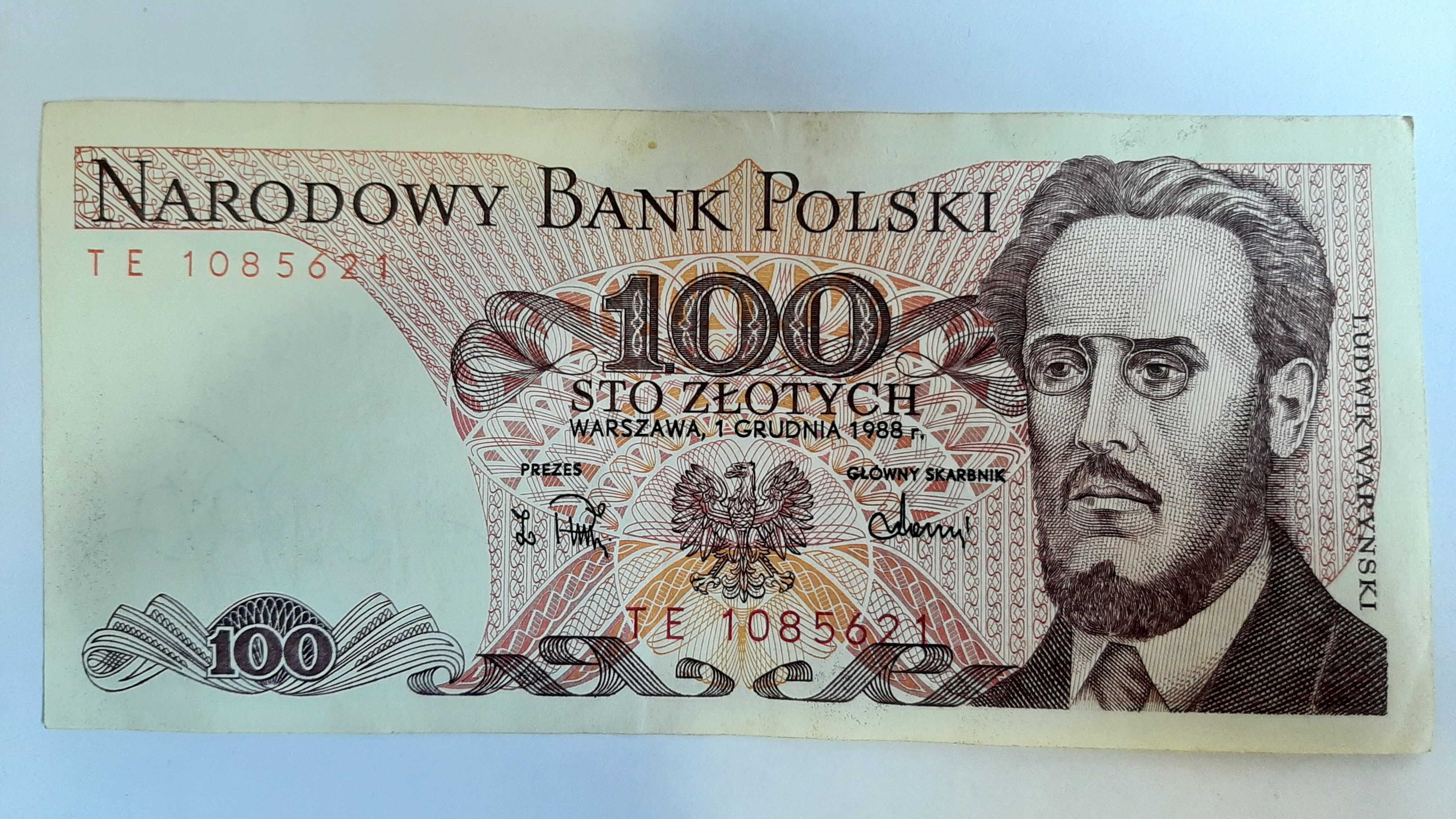 Banknot 100 zł PRL Ludwik Waryński