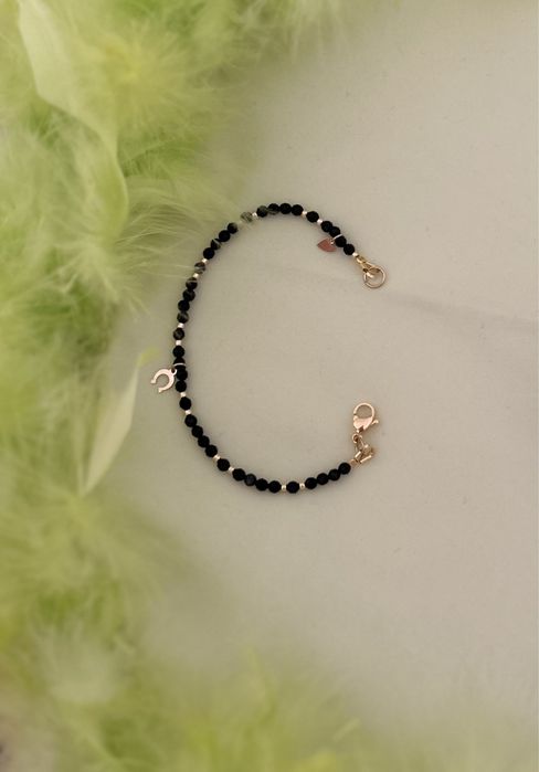 Ręcznie robiona bransoletka z naturalnych kamieni-onyx!