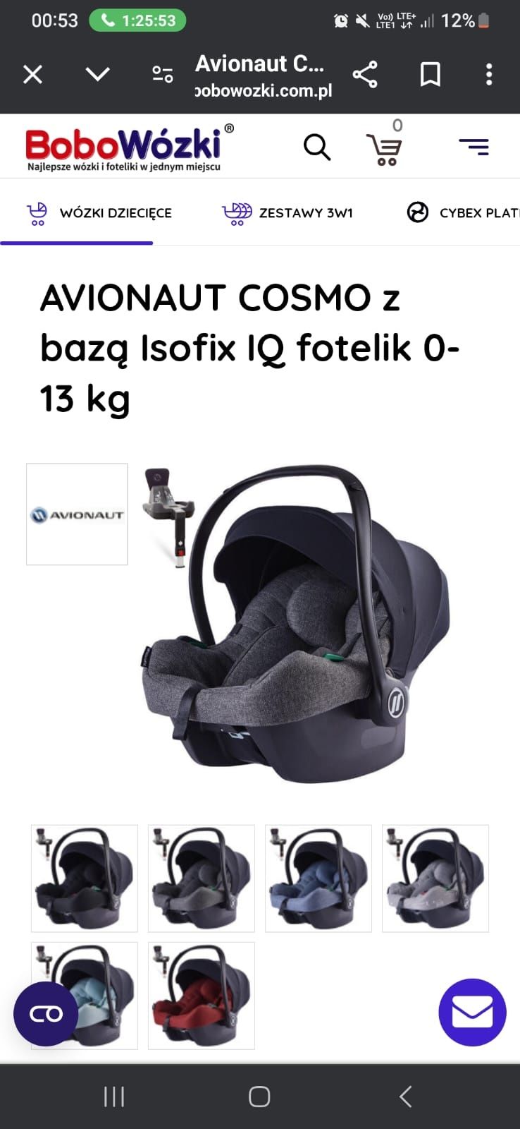 Fotelik z Baza AVIONAUT COSMO baza isofix iq.