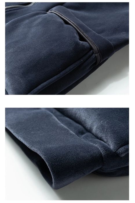 Зимний бархатный теплый мужской спортивный костюм Большой размер Батал