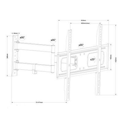 Uchwyt Tv Lcd 40-65" 50Kg Vesa Pion Poziom 90