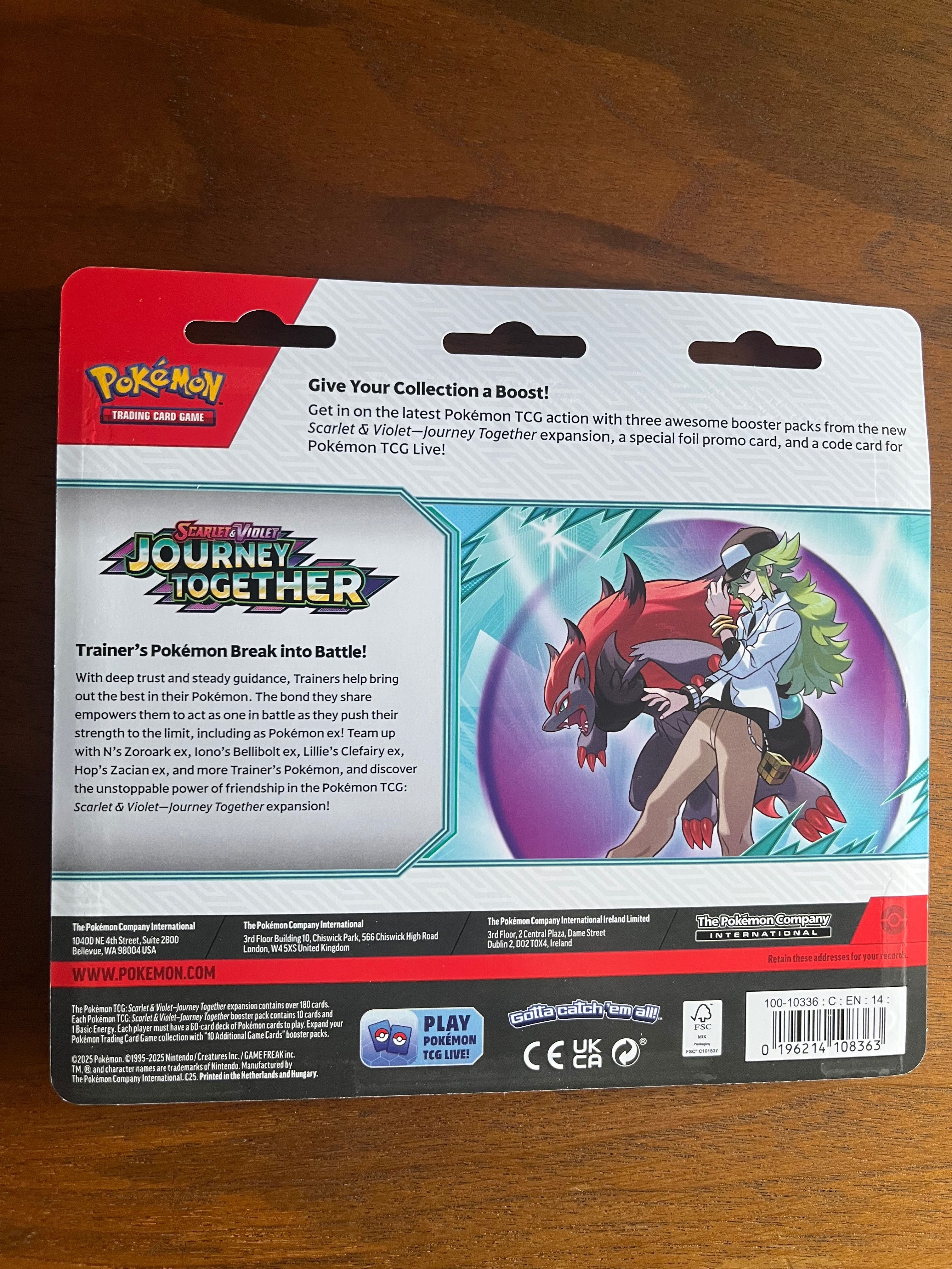 Pokémon “Journey Together” 3-pack Blister