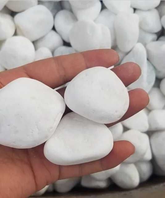 Biały Kamień Dekoracja GRECKI MARMUR Śnieżnobiały Brokat Otoczak Grys
