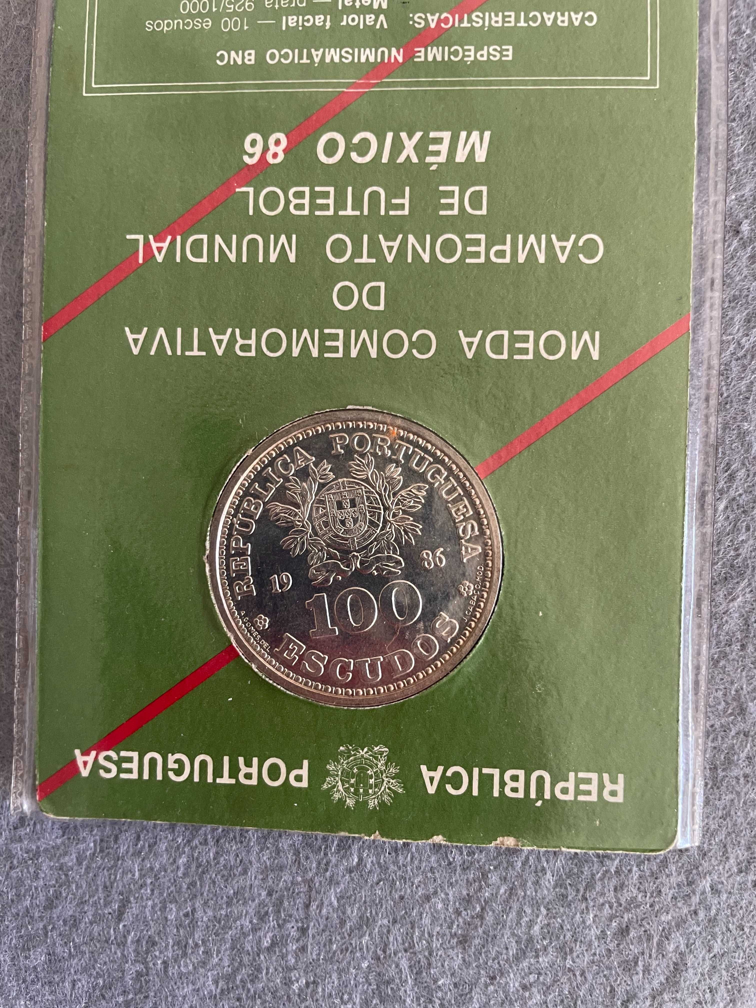Moeda BNC Prata 925 – 100 Escudos – Mundial de Futebol México 1986