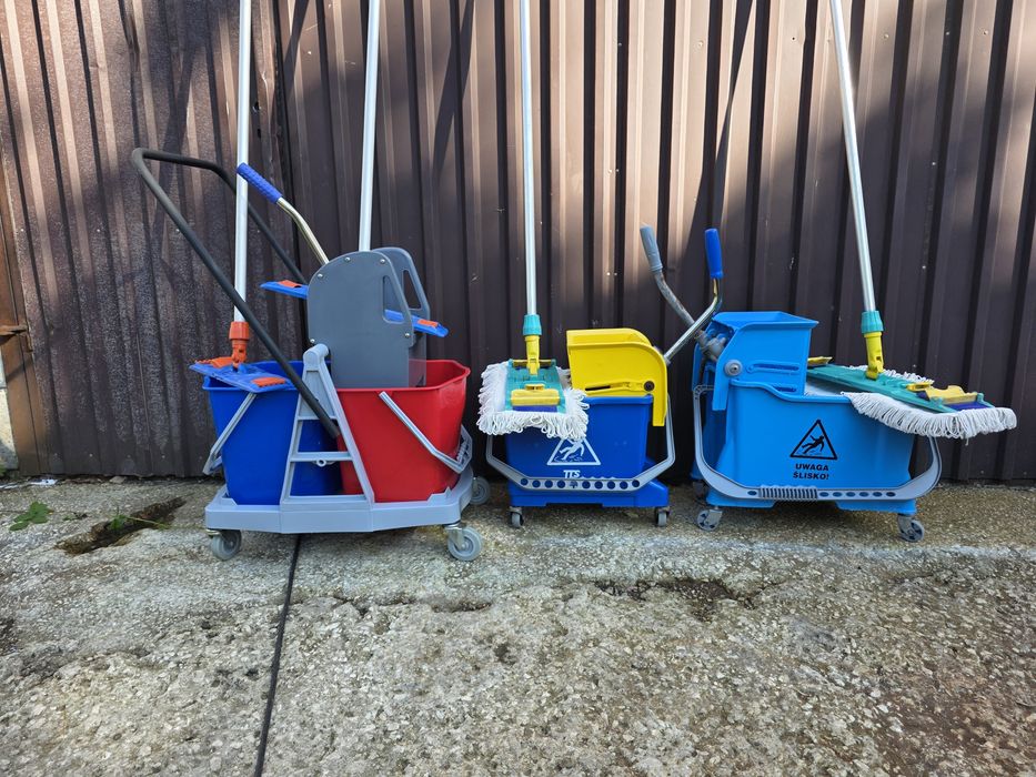 3 x zestaw do sprzątania mop wiadro z wyciskaczem