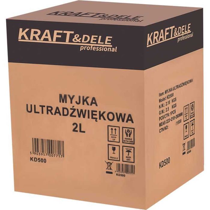 Myjka ultradźwiękowa 100W grzanie do 80st 2L KD500