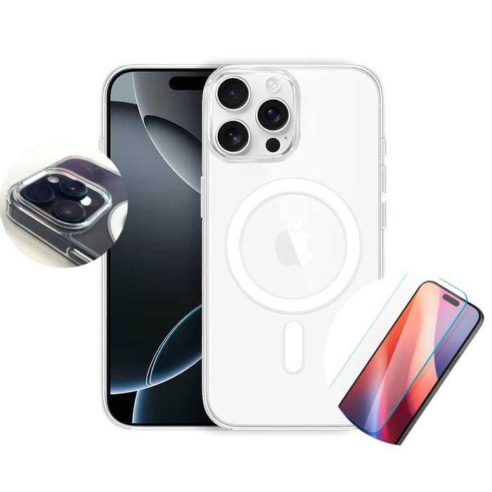 Etui iPhone Case 16 PRO do Apple Przeźroczyste Szkło Hartowane GRATIS!