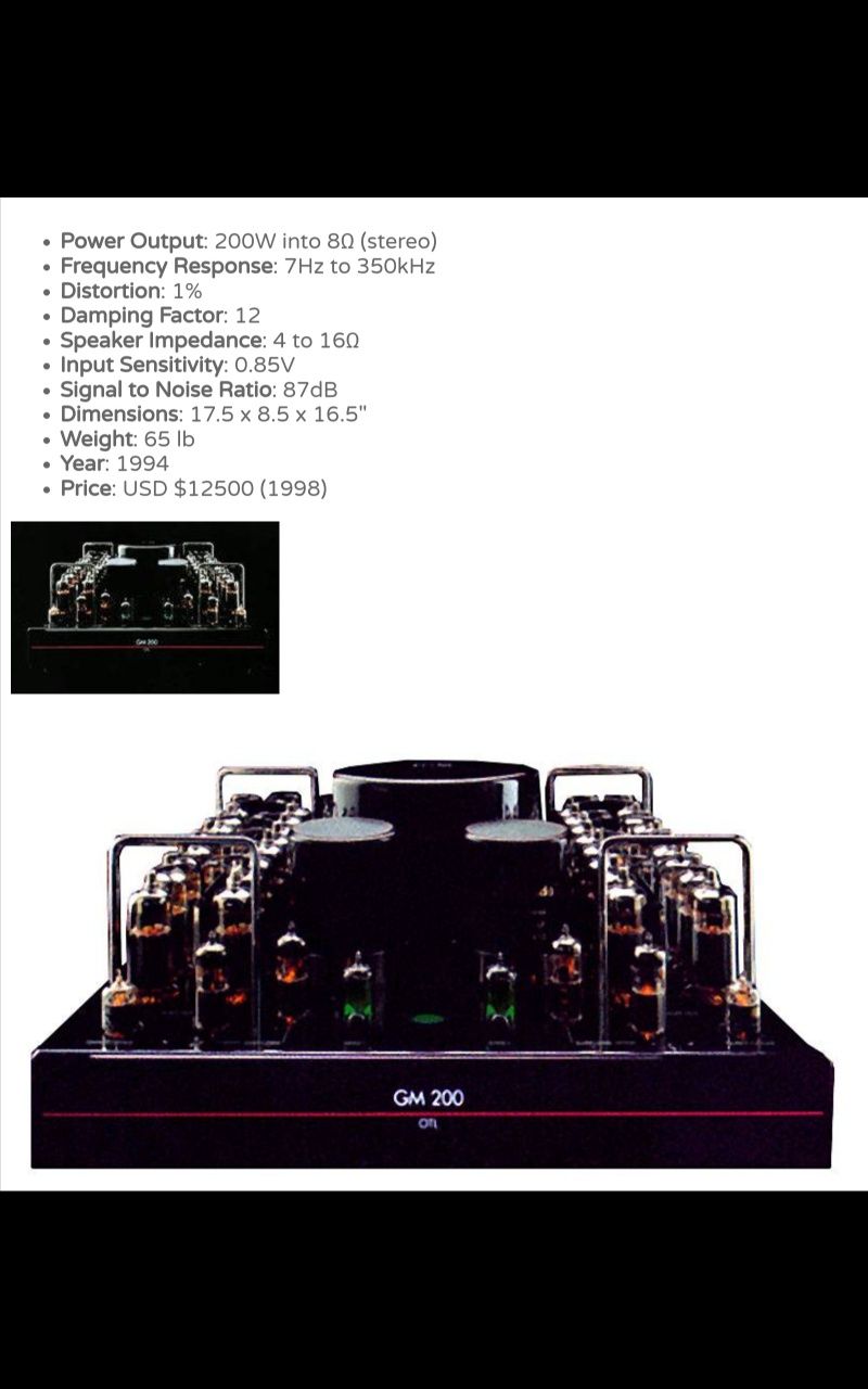 Ламповый усилитель Graaf GM200 Италия