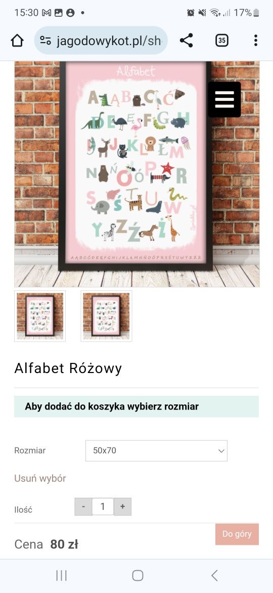 Plakat alfabet  70 na 50 dekoracja pokój dziewczęcy