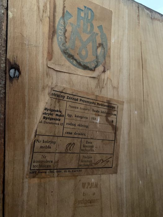 Komoda z witryną biblioteczka Bydgoskie Fabryki Mebli – lata 60./70.