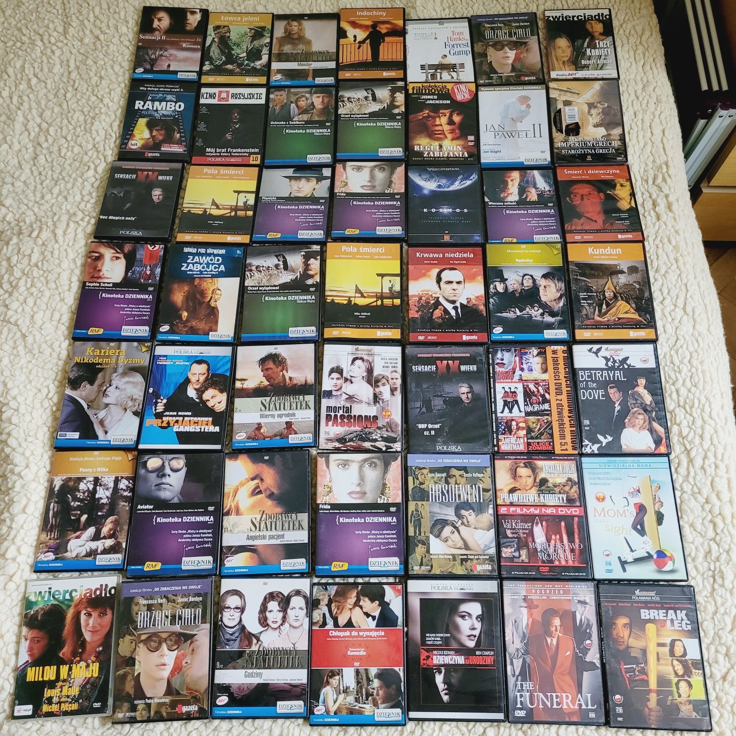 49 płyt dvd z filamami kinowymi popularnymi kolekcja cienkie pudełka