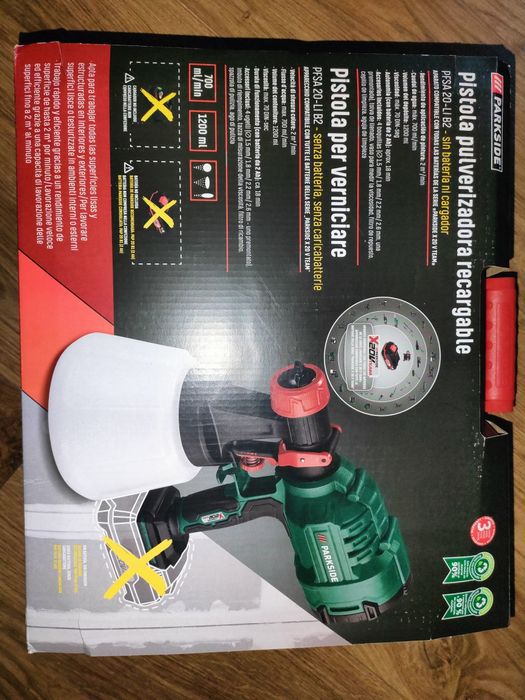Akumulatorowy pistolet do malowania parkside PFSA 20Li B2