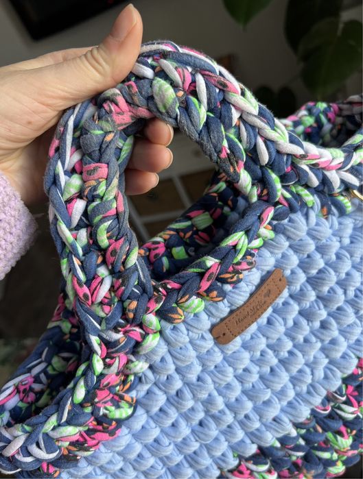 Torebka koszyk shopper szydełkowa
