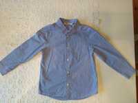 Koszula H&M r. 116 niebieska w białe prążki 5 - 6 l lato jesień szkoła