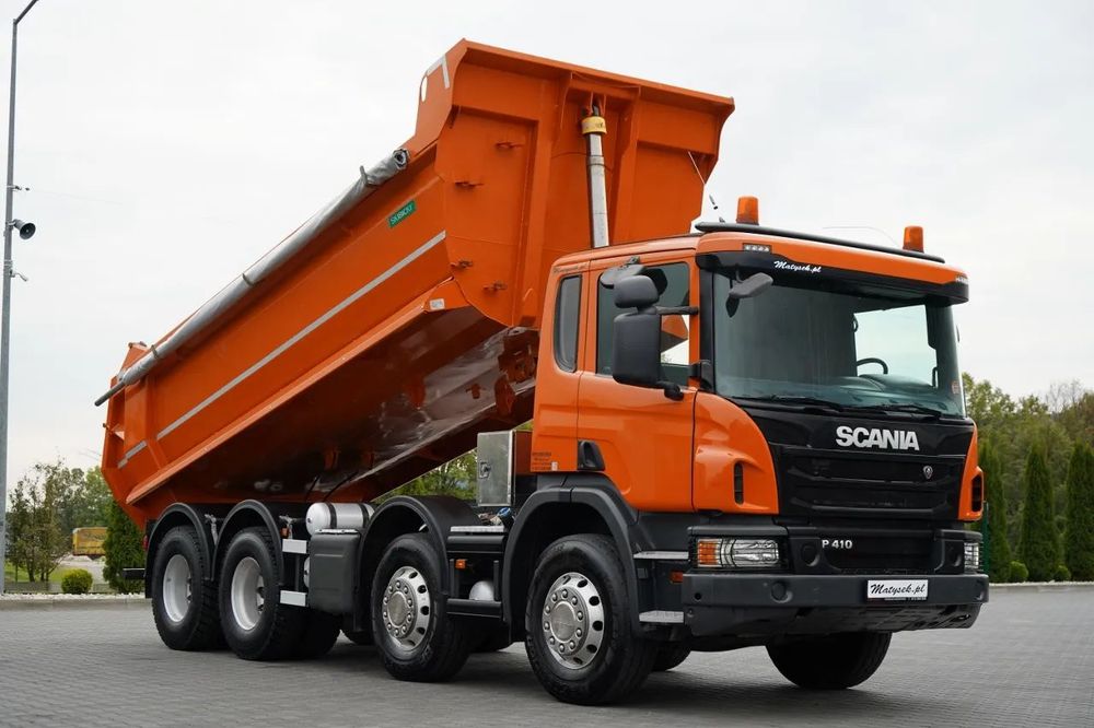 Scania P 410 / 8x4 / WYWROTKA TYLNOZSYPOWA / ALUFELGI / OPONY 100% / MANUAL / ŁADOWNOŚĆ 21 T