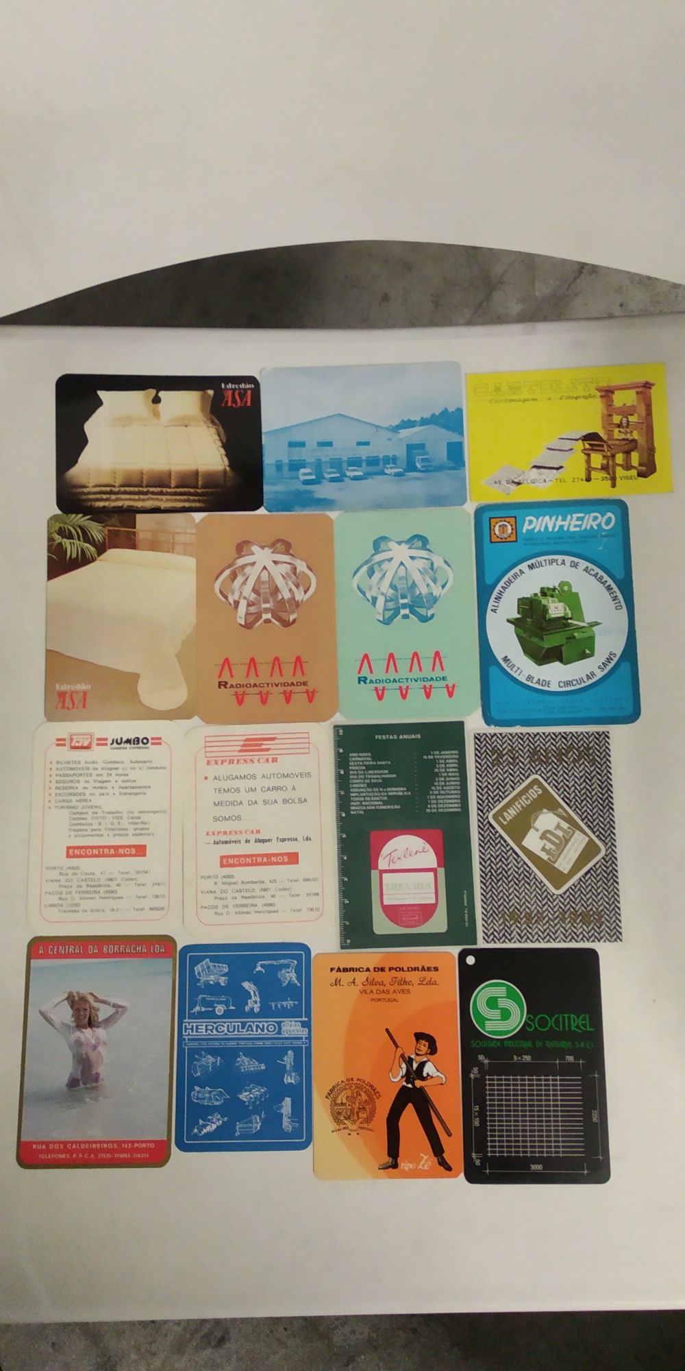 Calendários de bolso antigos de 1983