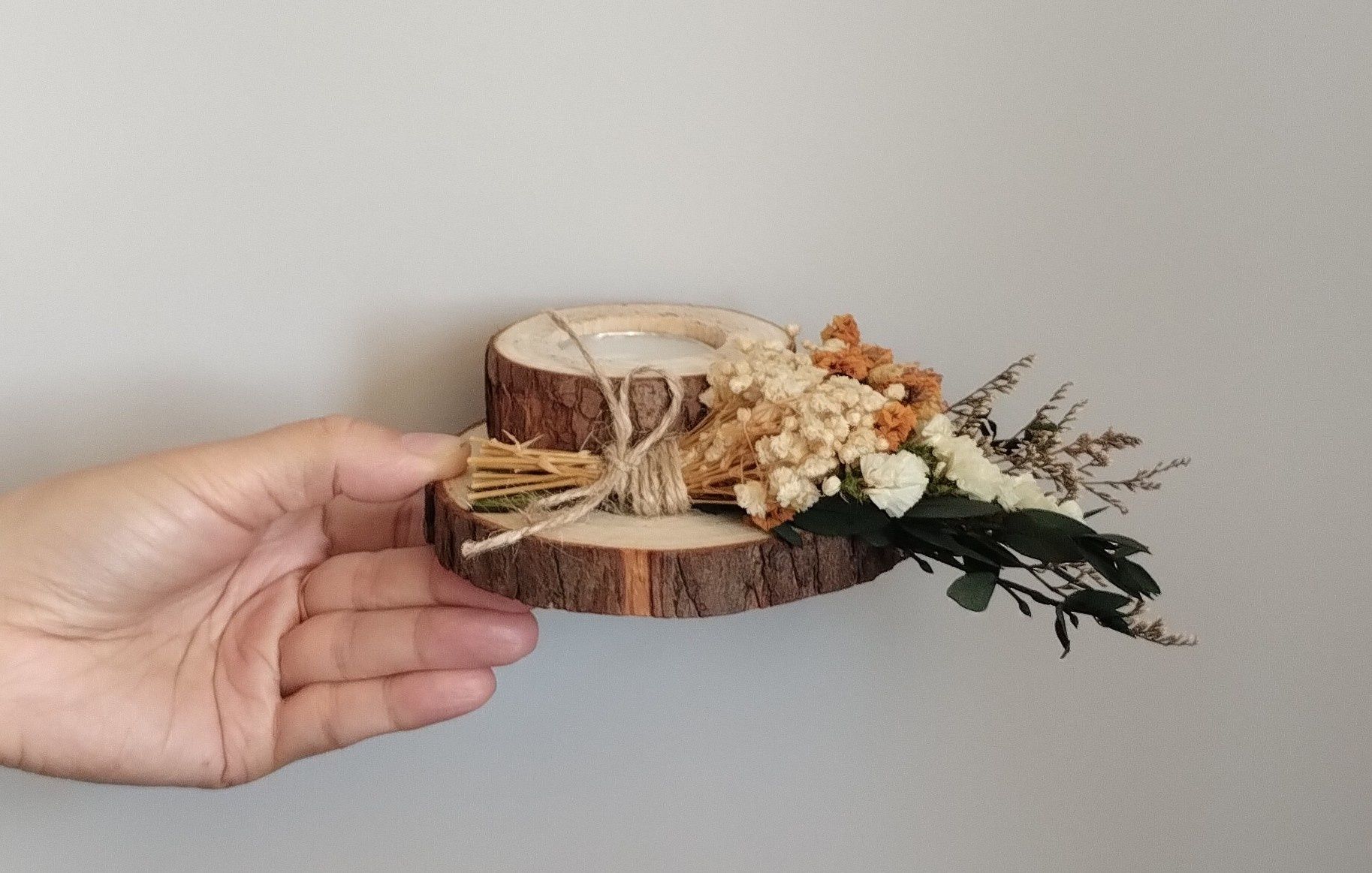 Świecznik drewniany handmade