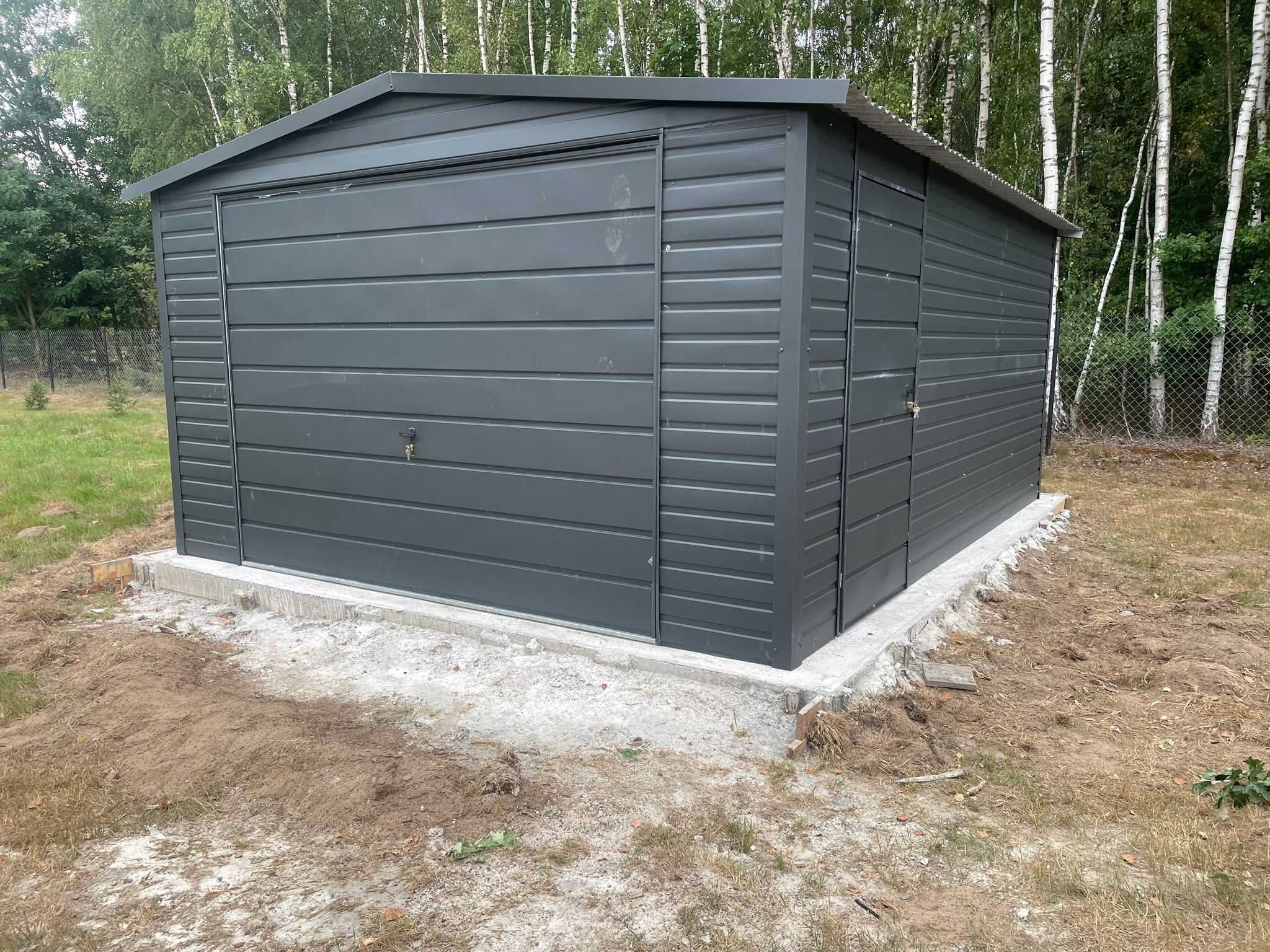 Garaż Blaszany 4x5, Ciemny Grafit MAT, Brama Uchylna, CAŁA POLSKA