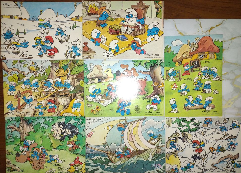 Pocztówki Smerfy 1989r.