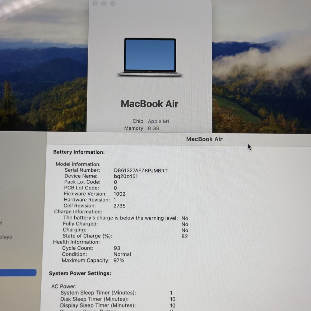 MacBook Air 2020	Silver	M1	8/256  $620№1514