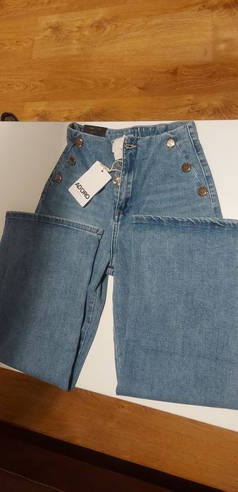 Kuloty jeansowe AD'ORO spodnie szerokie nogawki nowe z metkami