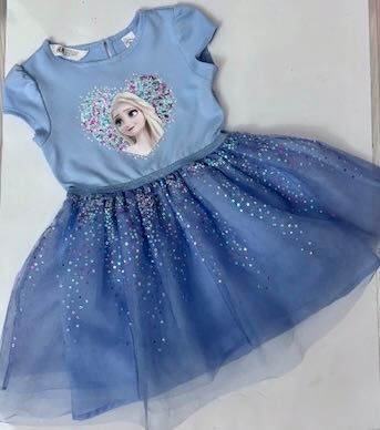Elza, Elsa, Frozen, Karina lodu sukienka tiul cekiny  110 116  HM