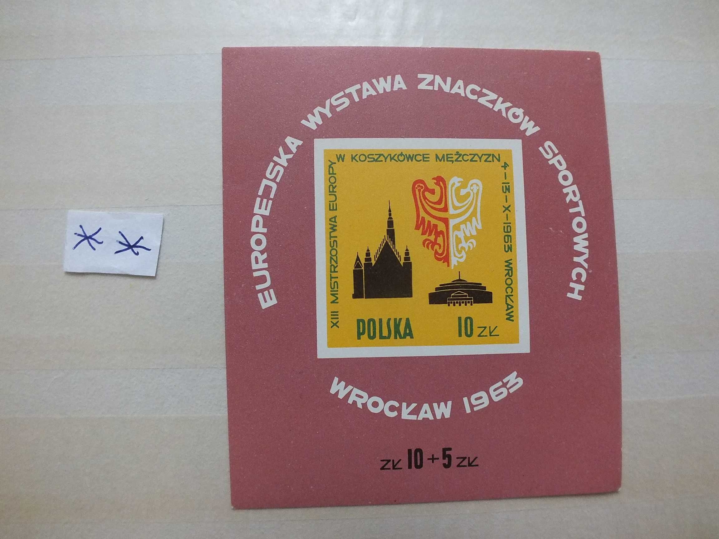 znaczki Bl28/Blok 39 Polska 1963r., stan** czysty SPORT ME