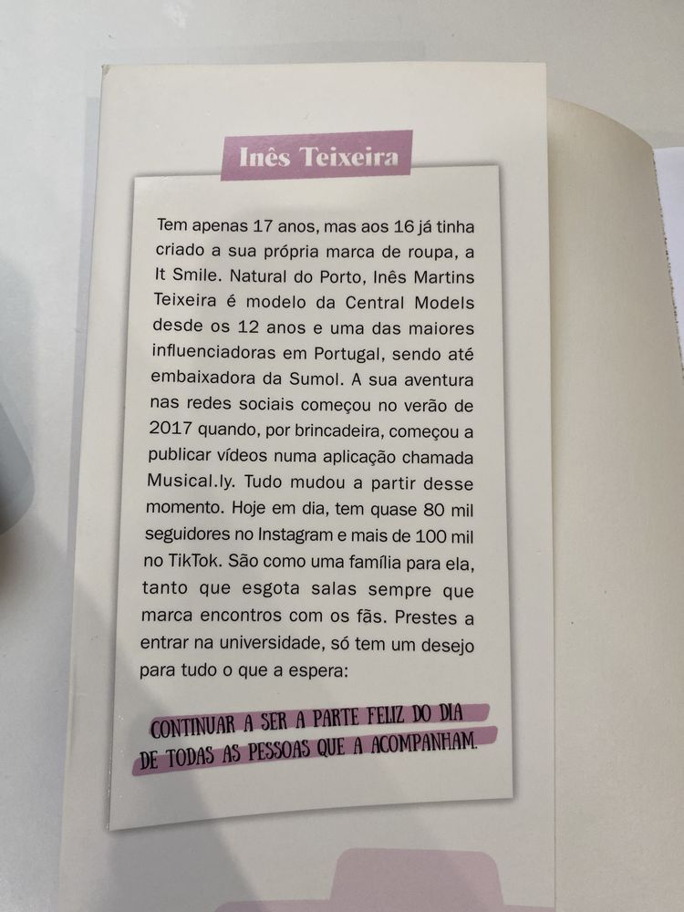 Livro instagrammer Inês Teixeira