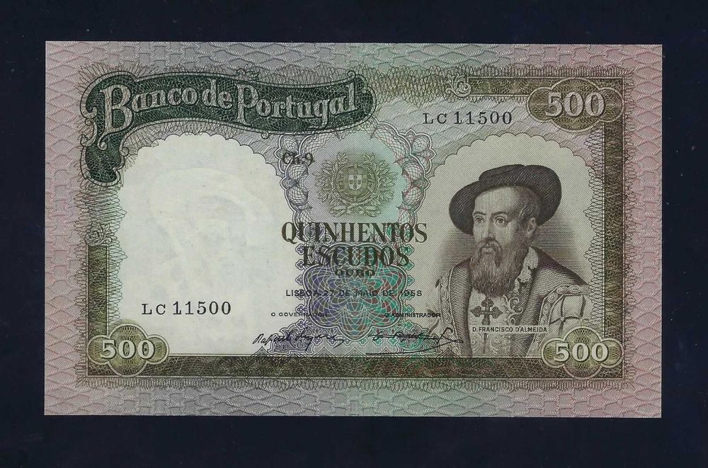 NOTA Portugal 500 Escudos 1958 P-162 XF RARE