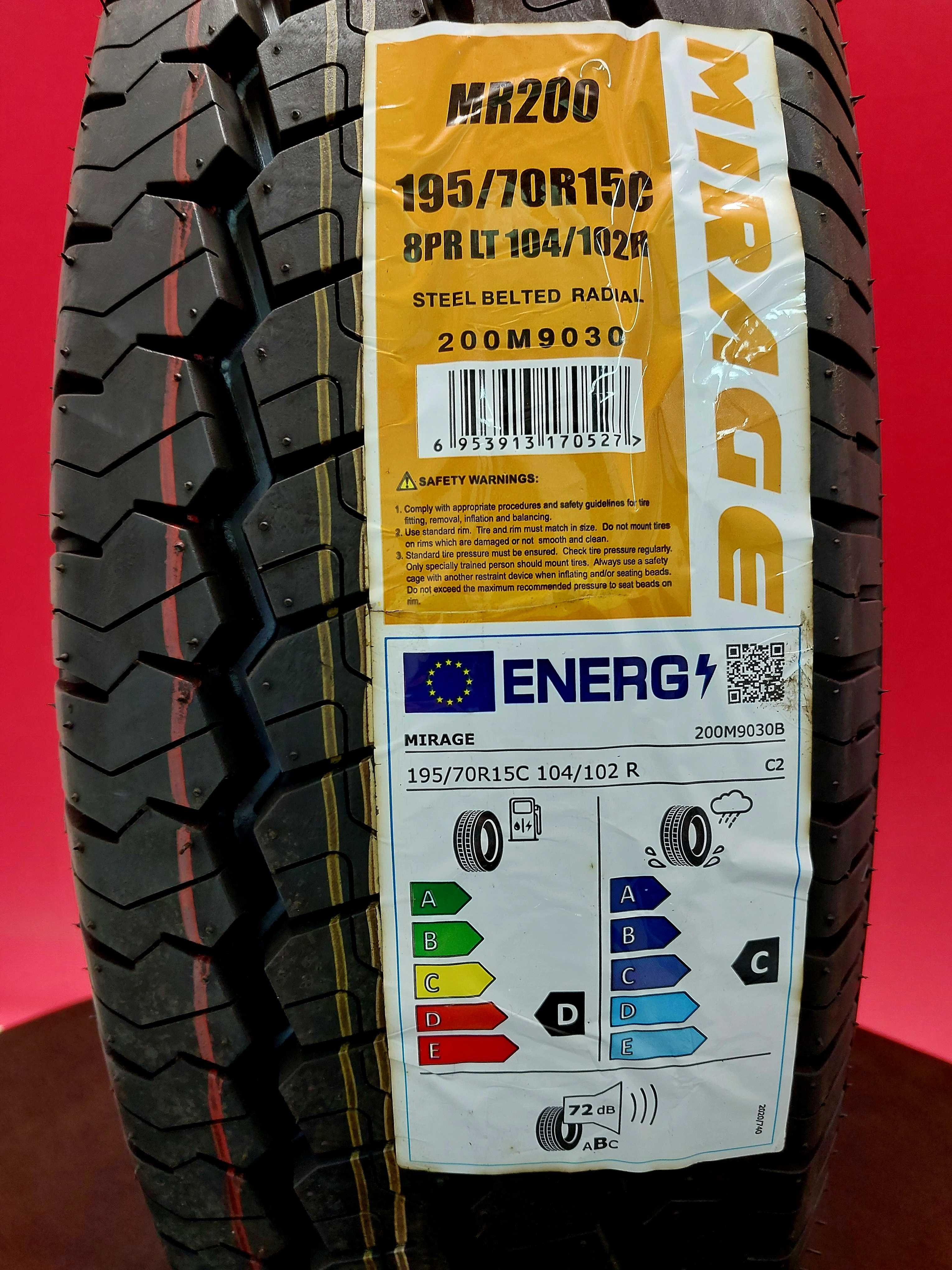 195/70 R 15 C Nowe letnie opony Mirage MR 200 Bus Wzmacniane