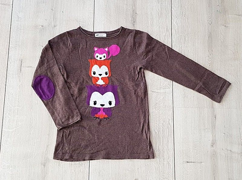 H&M sweterek ze zwierzątkami 6-8Y