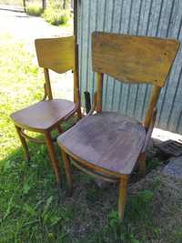 Dwa krzesła typ Thonet, vintage PRL, rustykalne