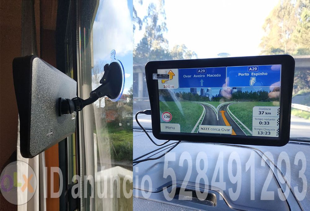 GPS 9 Profissional Truck/Camião Vers.Completa, EUROPA, LED USB,Cabo 2m