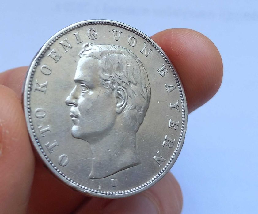 3 Marki Monachium 1909 D, Niemcy, Bawaria, Otto