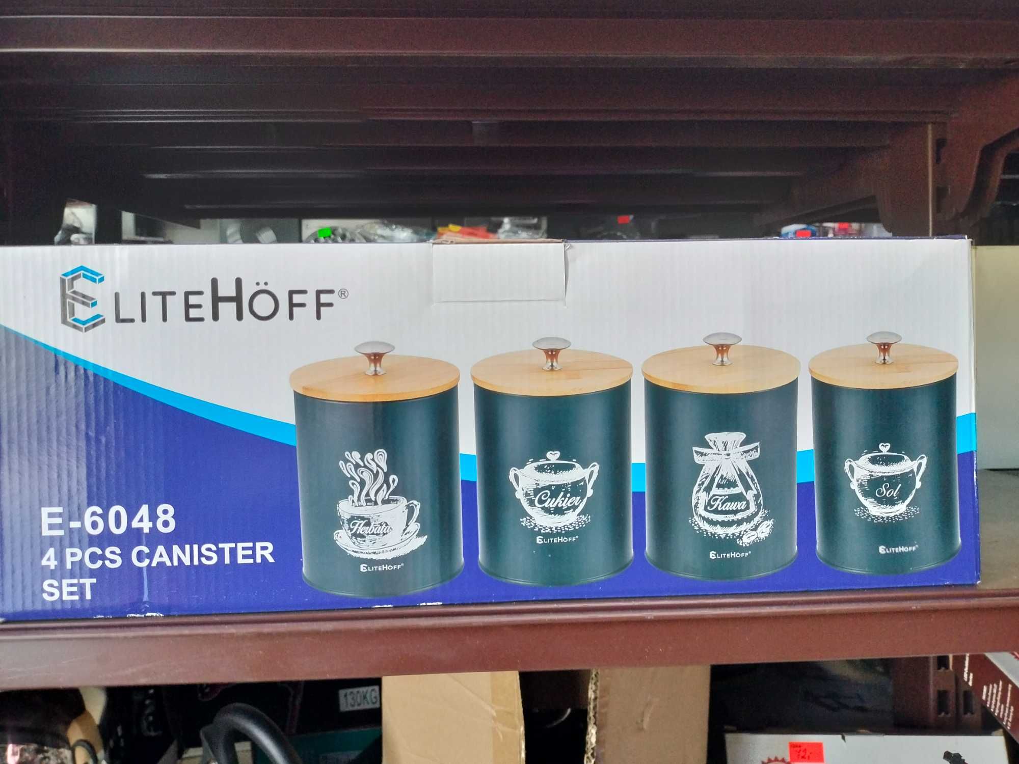 Zestaw 4 pojemników na kawę cukier herbatę i sól z pokrywkami niemieck